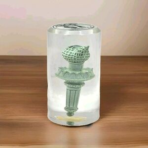Statue of Liberty 100th Anniversary Lady Liberty's Torch in lucite Paperweight